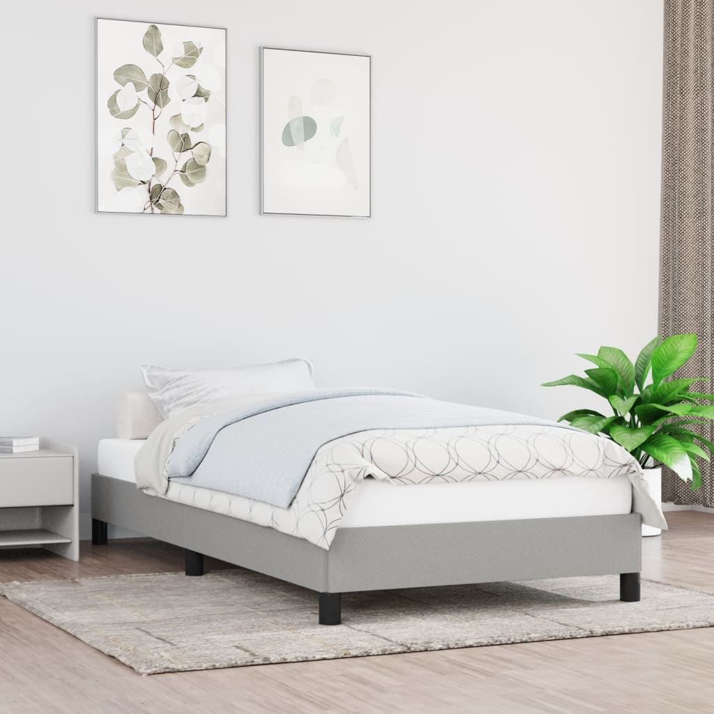 Sengeramme uden madras Lysegrå 90x190 cm Stof