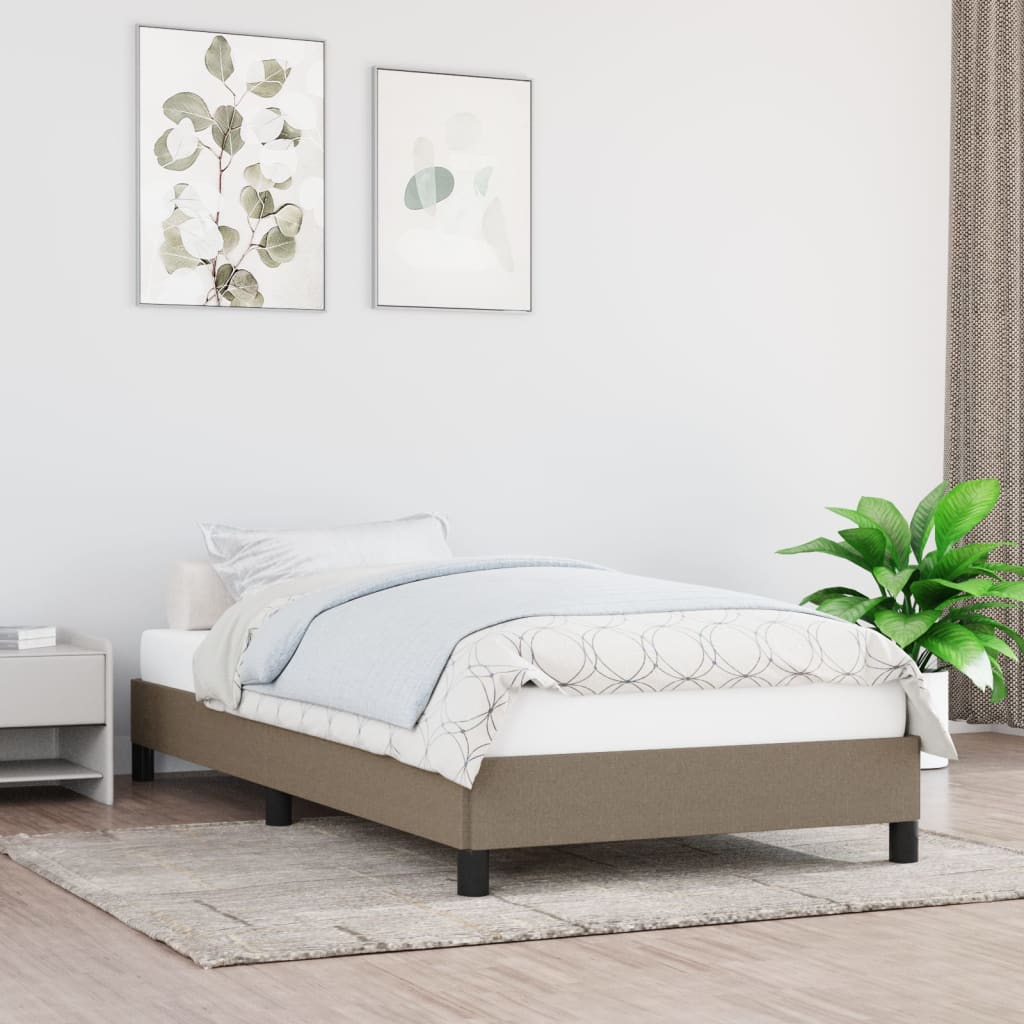 sengeramme uden madras 90x190 cm stof gråbrun