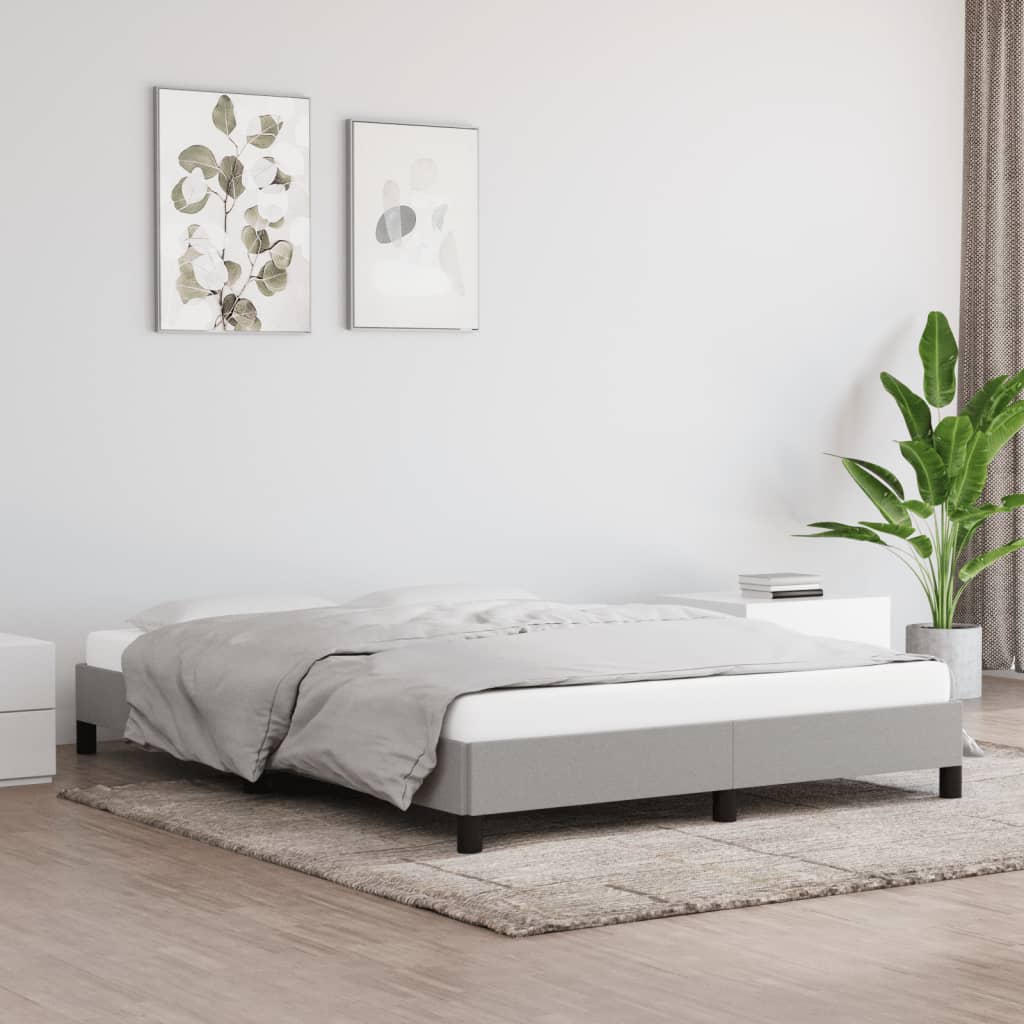 sengeramme uden madras 140x190 cm stof lysegrå