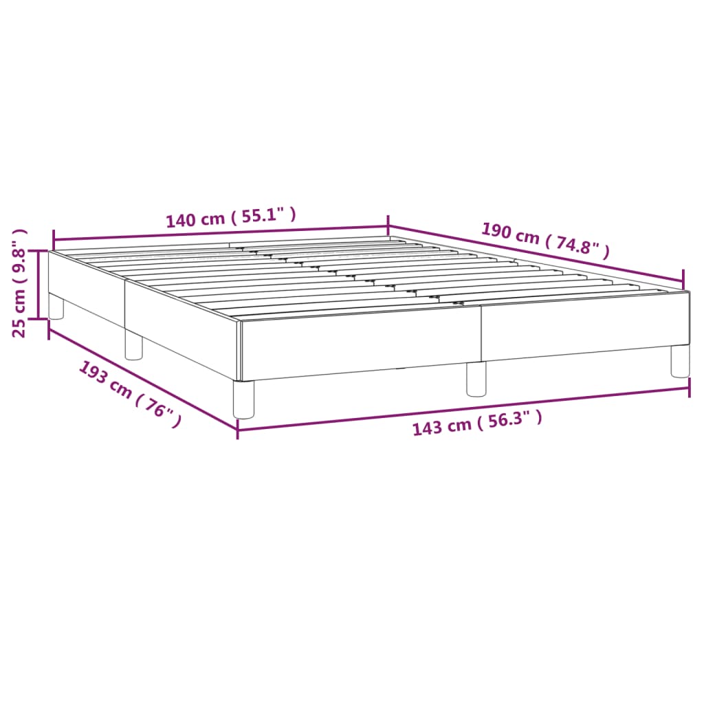 sengeramme uden madras 140x190 cm stof sort