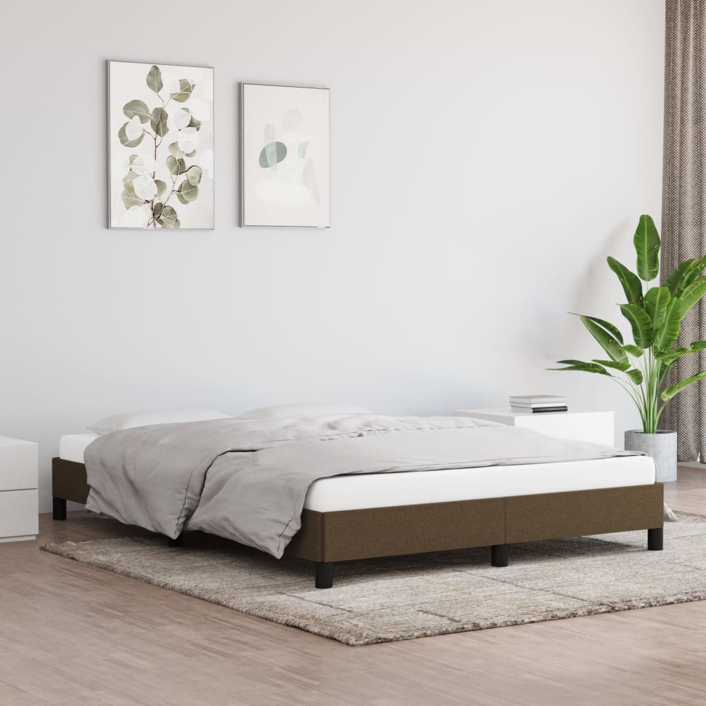 sengeramme uden madras 140x200 cm stof mørkebrun