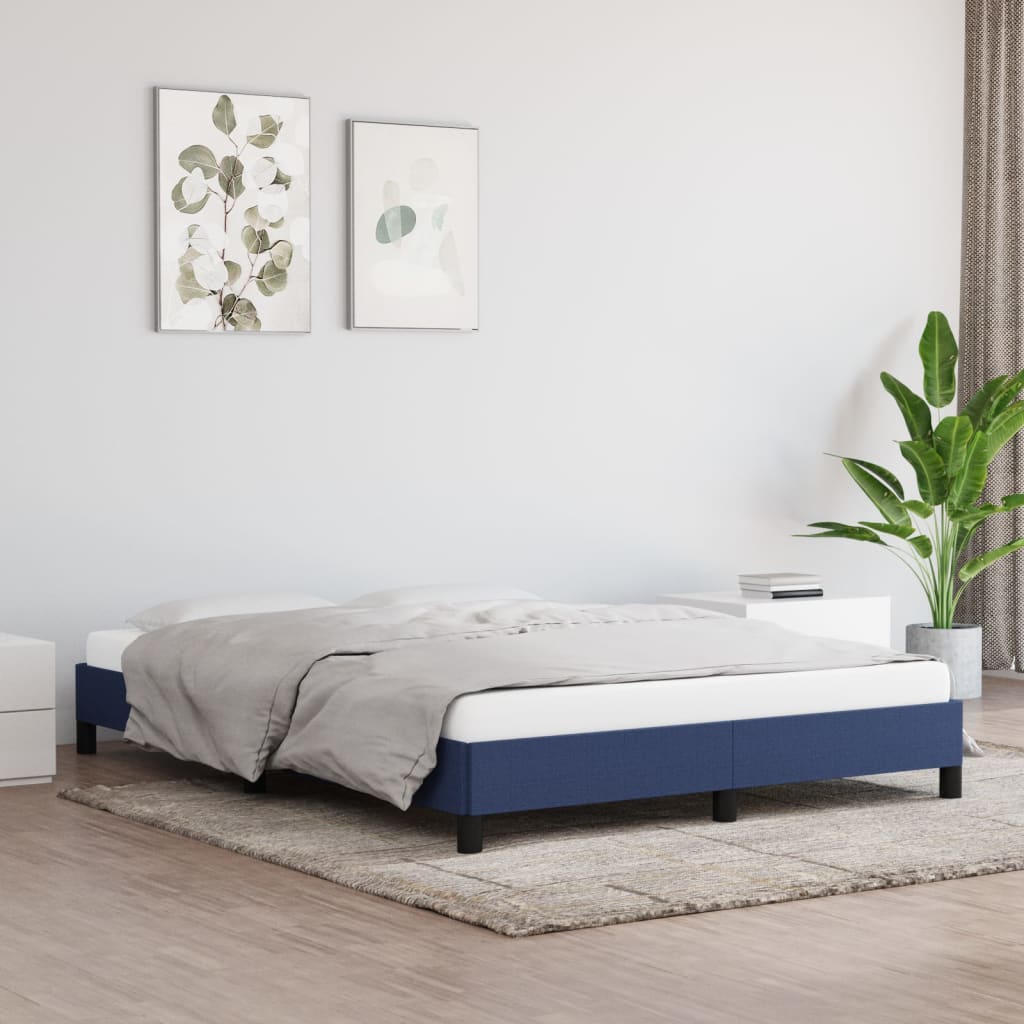 sengeramme uden madras 140x200 cm stof blå