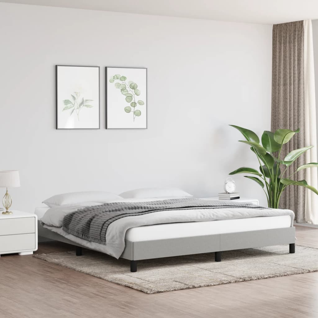 sengeramme uden madras 160x200 cm stof lysegrå