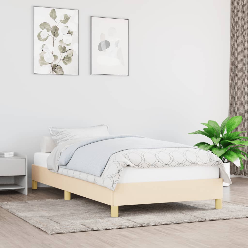 sengeramme uden madras 80x200 cm stof cremefarvet