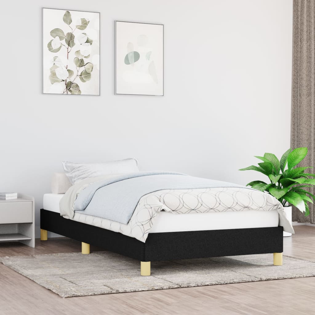 sengeramme uden madras 90x190 cm stof sort