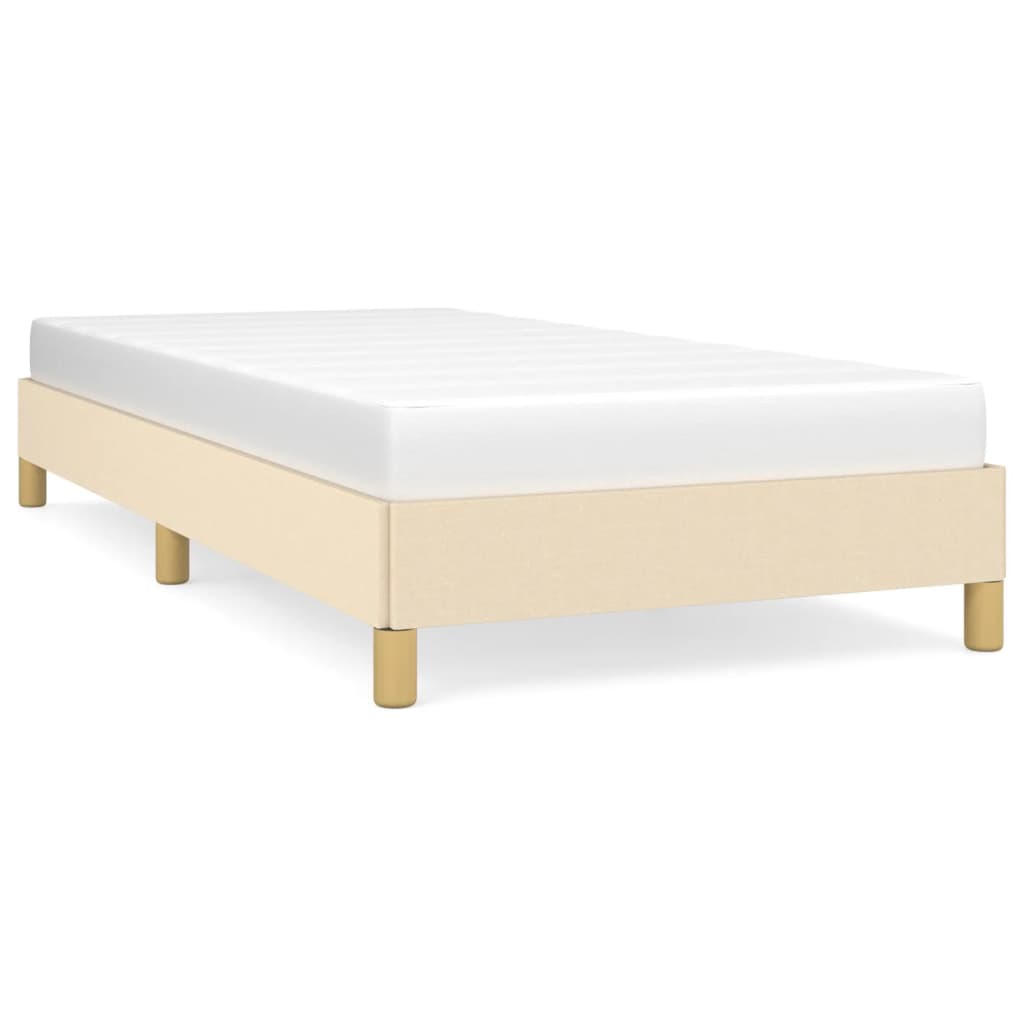 sengeramme uden madras 90x190 cm stof cremefarvet