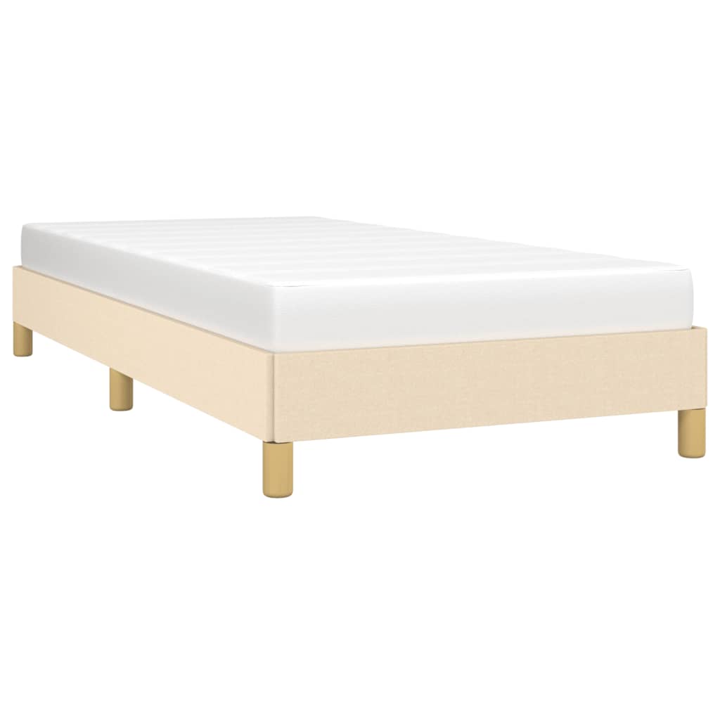 sengeramme uden madras 90x190 cm stof cremefarvet