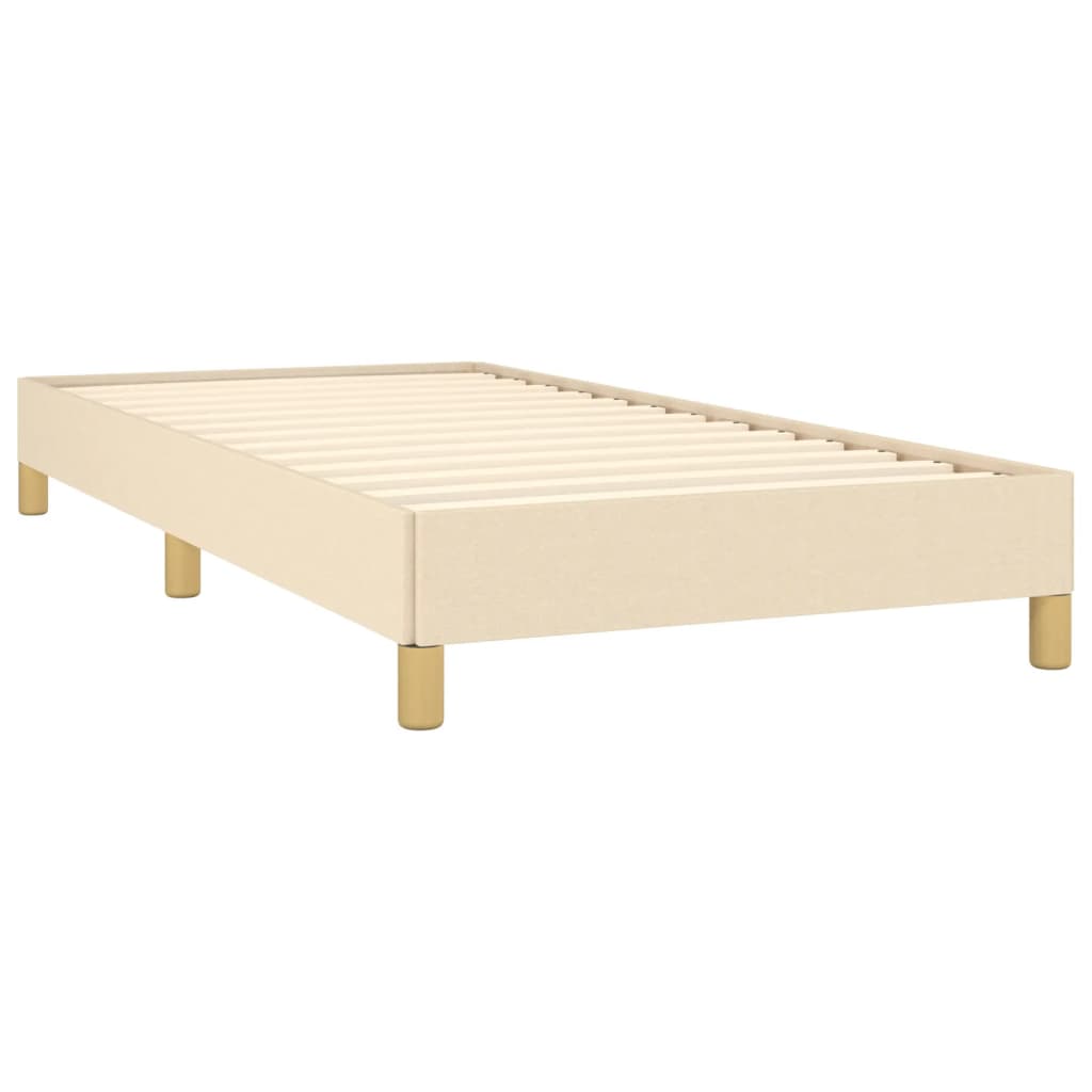 sengeramme uden madras 90x190 cm stof cremefarvet