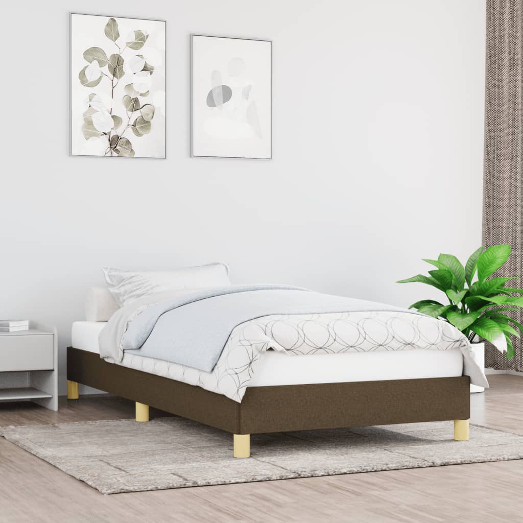 Sengeramme uden madras Mørkebrun 90x200 cm Stof