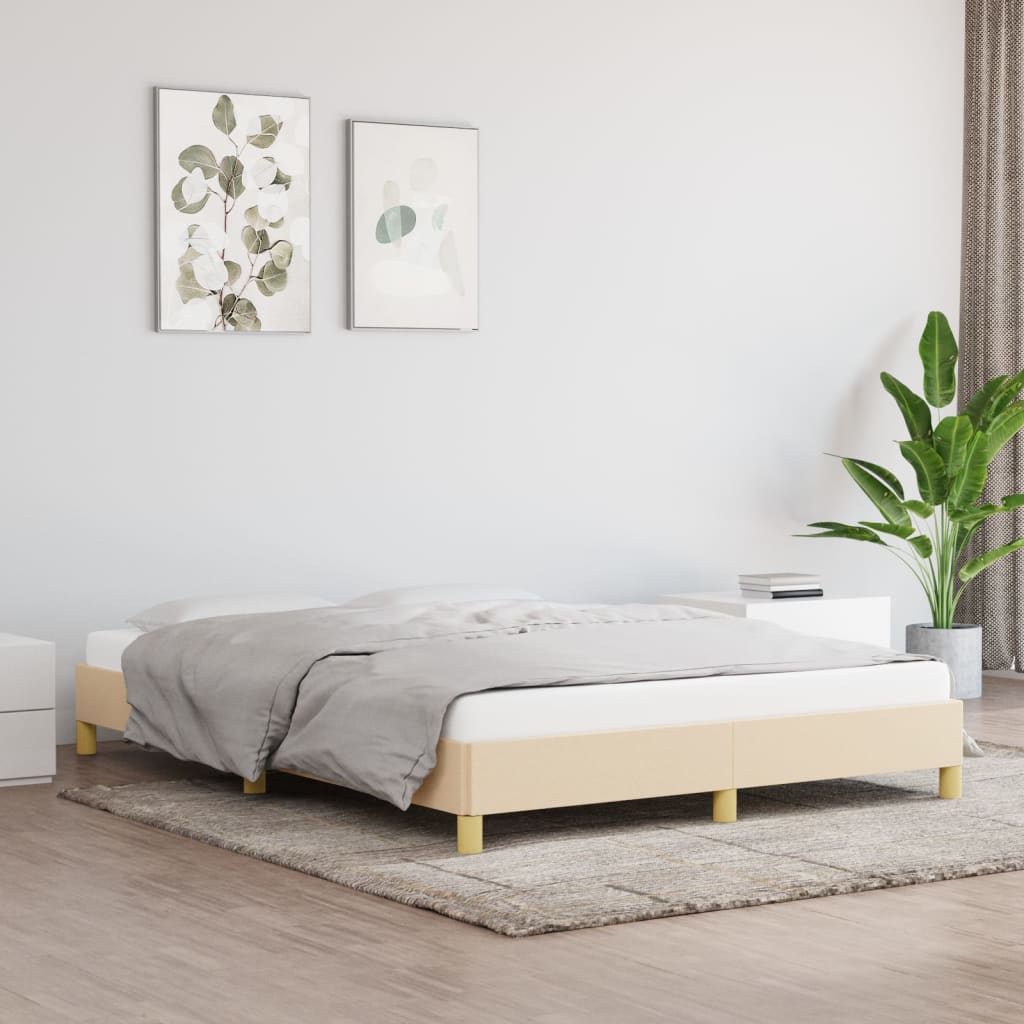 sengeramme uden madras 140x200 cm stof cremefarvet