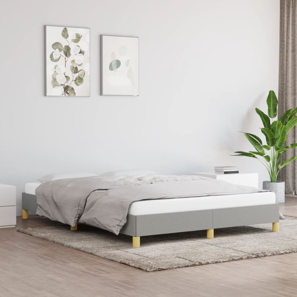 sengeramme uden madras 160x200 cm stof lysegrå