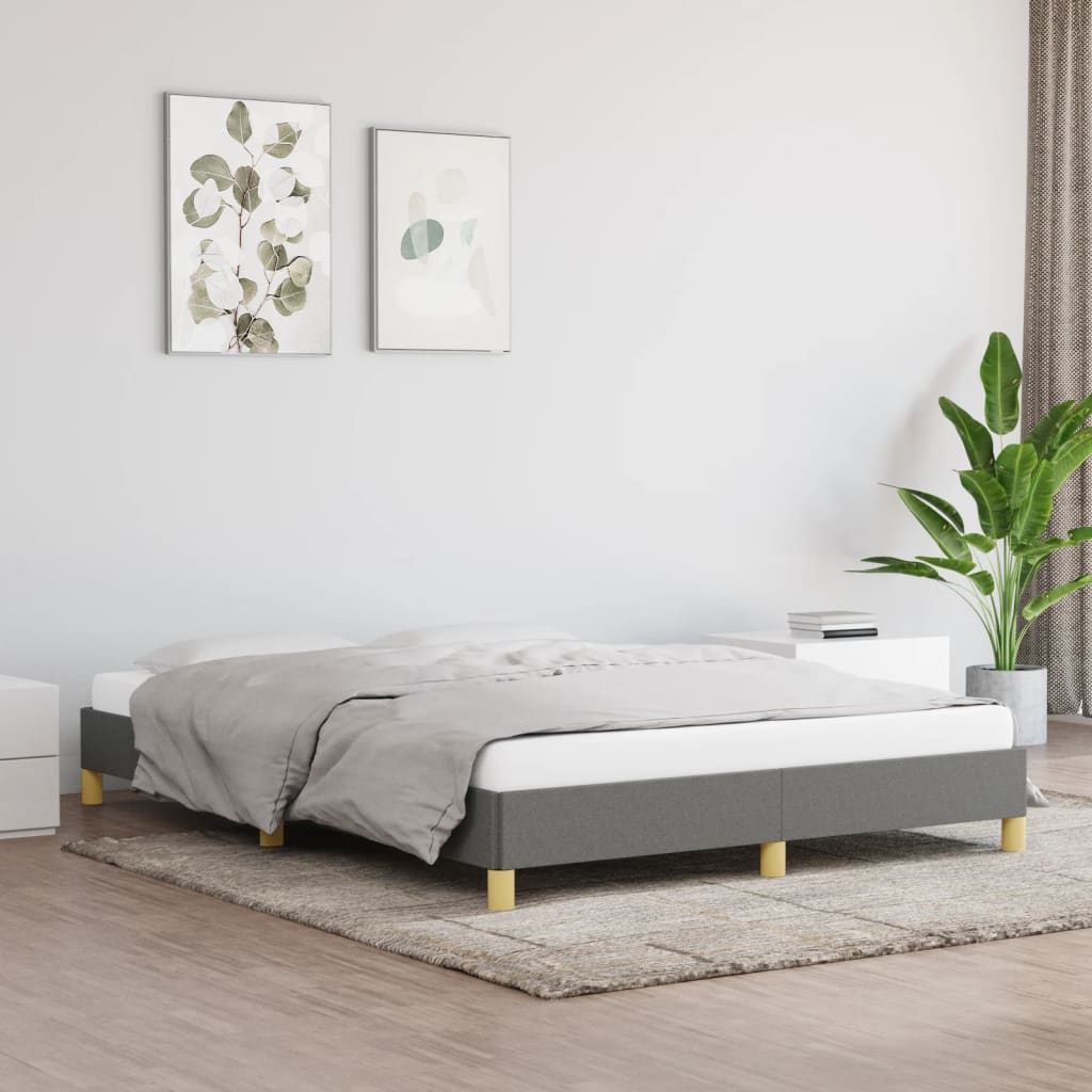 sengeramme uden madras 160x200 cm stof mørkegrå