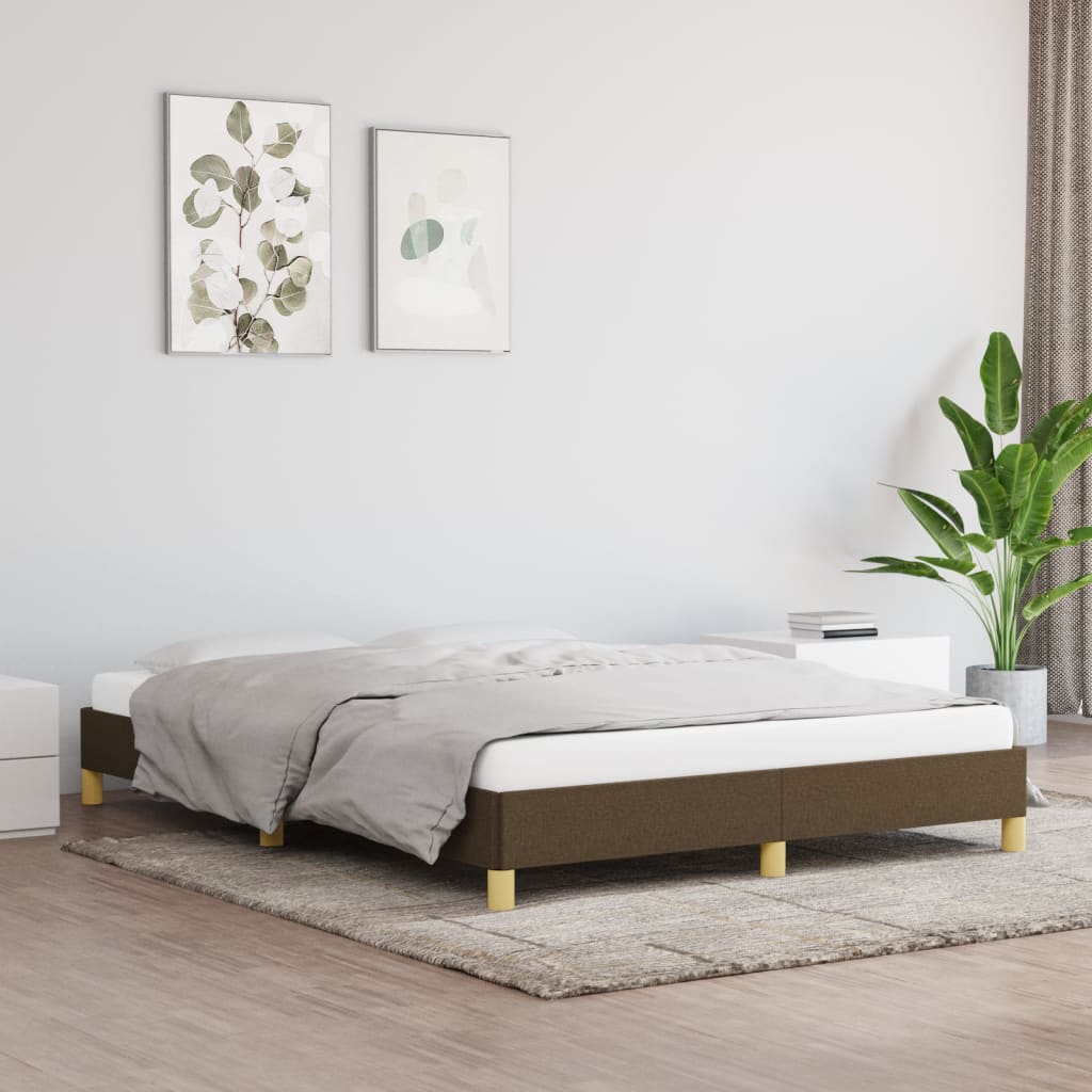 sengeramme uden madras 160x200 cm stof mørkebrun