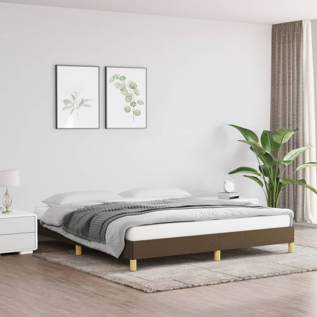 sengeramme uden madras 180x200 cm stof mørkebrun