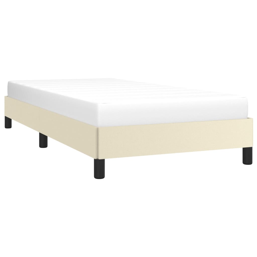 sengeramme 90x200 cm kunstlæder cremefarvet
