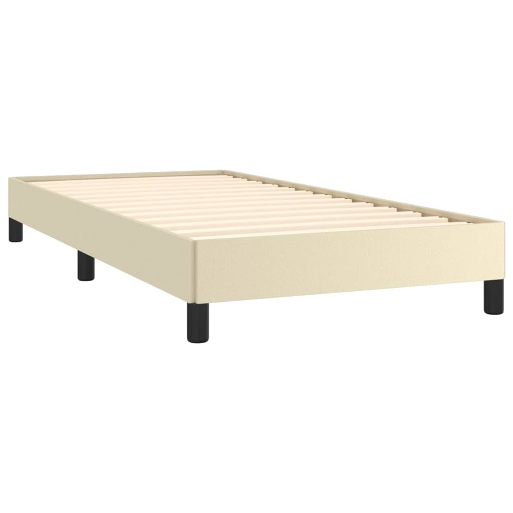 sengeramme 90x200 cm kunstlæder cremefarvet