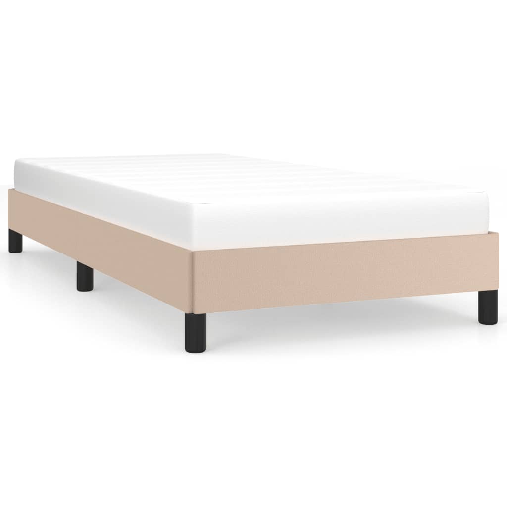 sengeramme 90x200 cm kunstlæder cappuccinofarvet
