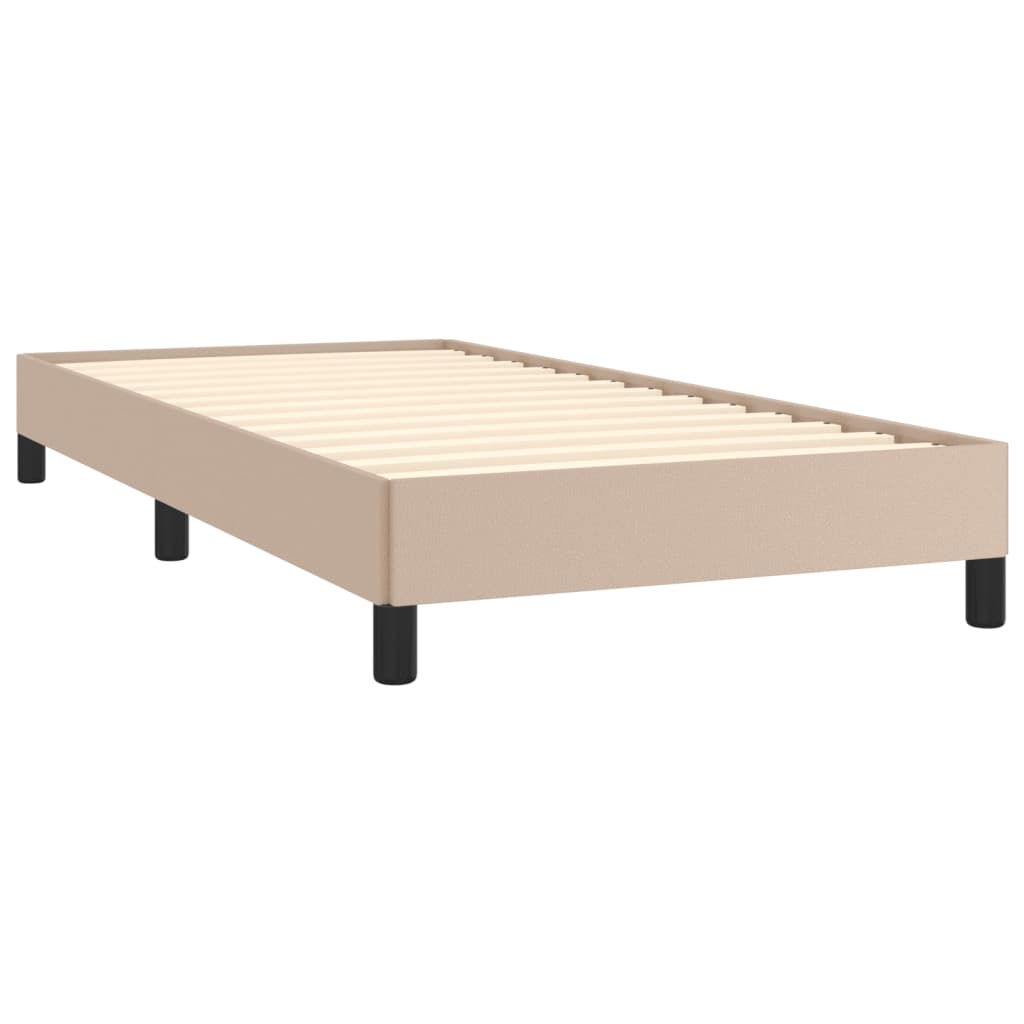 sengeramme 90x200 cm kunstlæder cappuccinofarvet