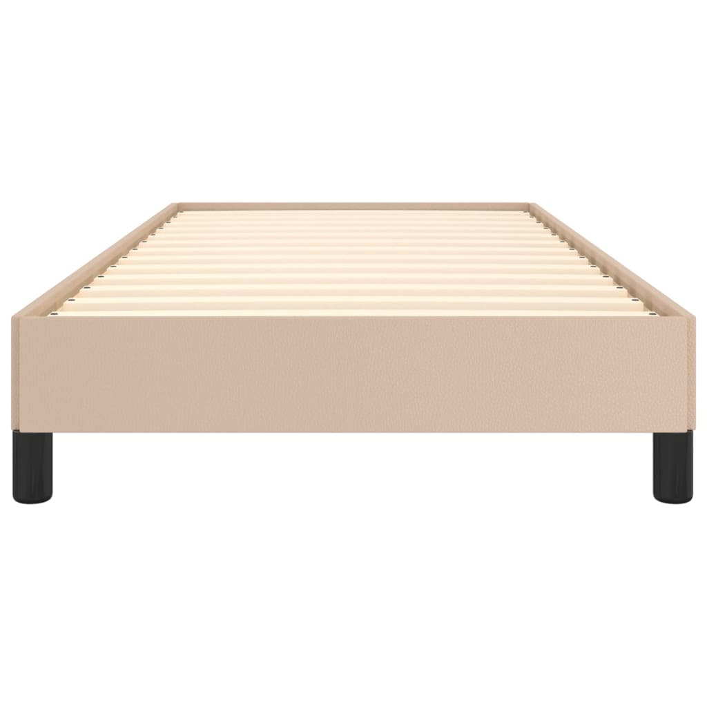 sengeramme 90x200 cm kunstlæder cappuccinofarvet