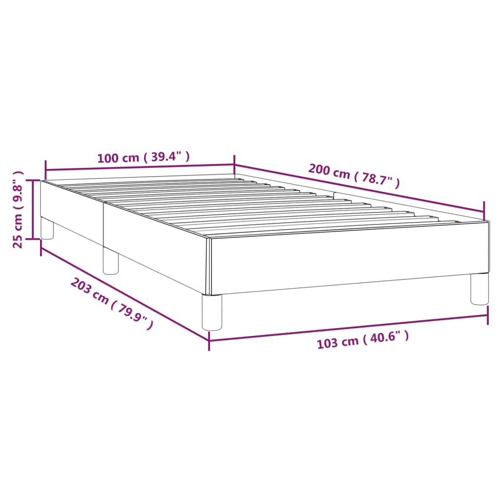 sengeramme 100x200 cm kunstlæder sort