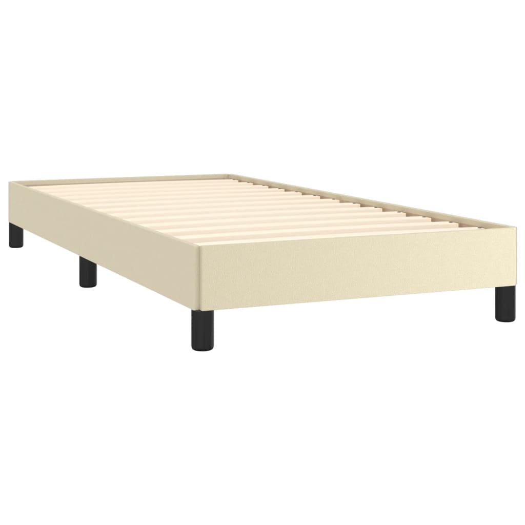 sengeramme 100x200 cm kunstlæder cremefarvet