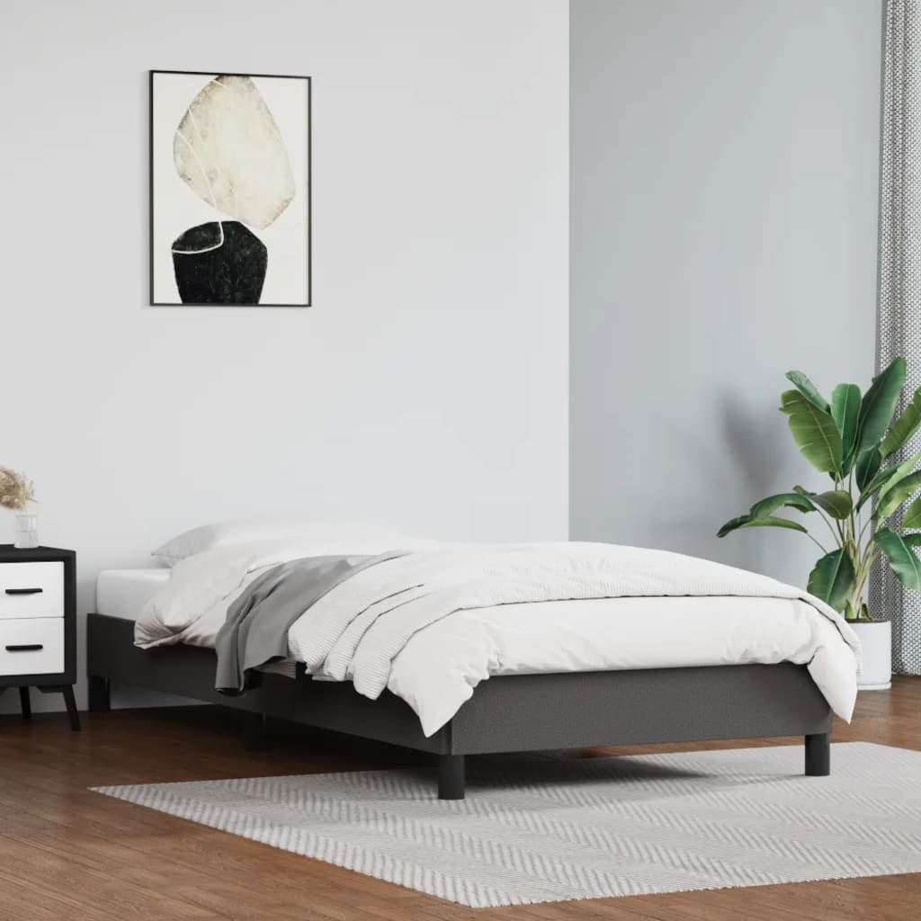 sengeramme 100x200 cm kunstlæder grå
