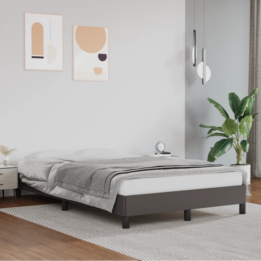 sengeramme 120x200 cm kunstlæder grå