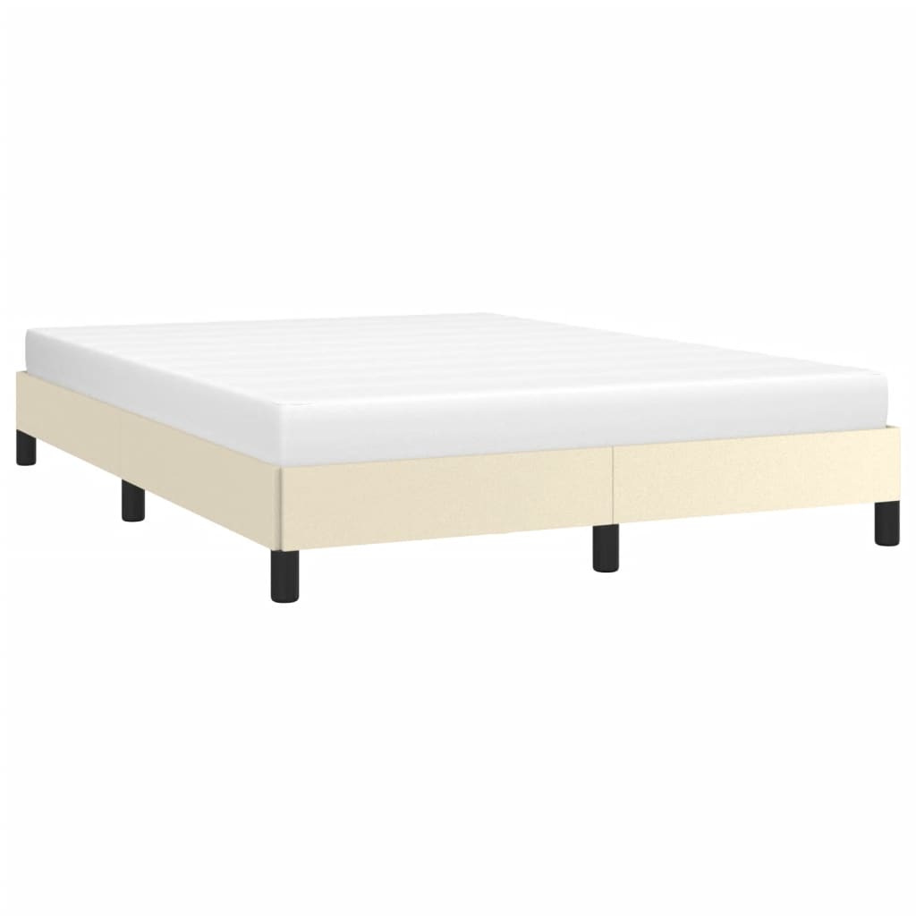 sengeramme 140x190 cm kunstlæder cremefarvet