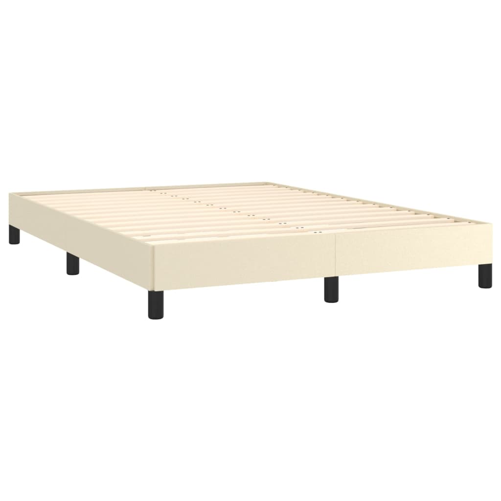 sengeramme 140x190 cm kunstlæder cremefarvet