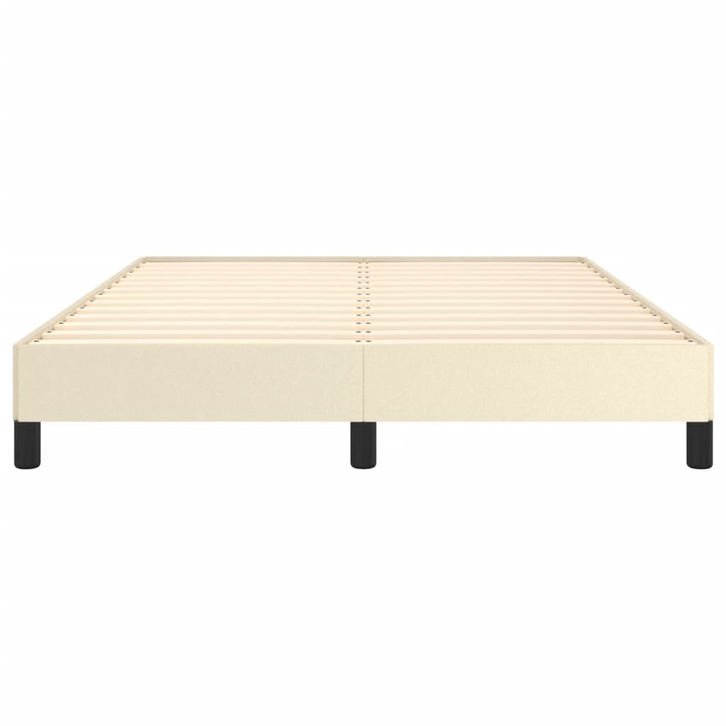 sengeramme 140x190 cm kunstlæder cremefarvet