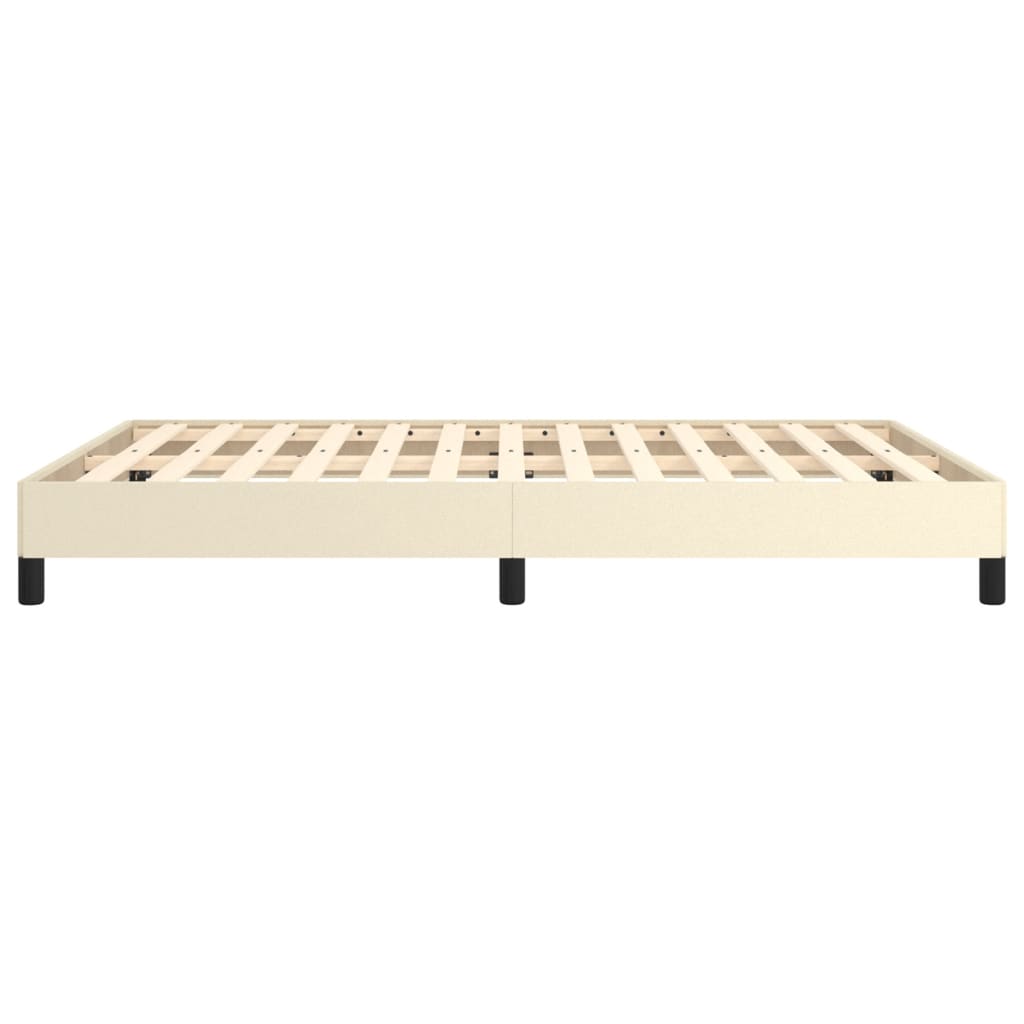 sengeramme 140x190 cm kunstlæder cremefarvet