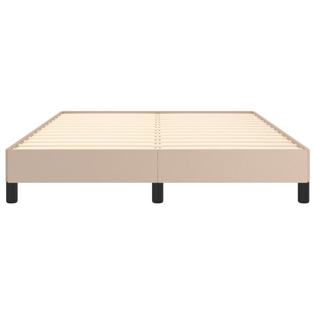 sengeramme 140x190 cm kunstlæder cappuccinofarvet