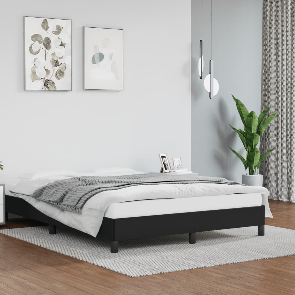 sengeramme 140x200 cm kunstlæder sort