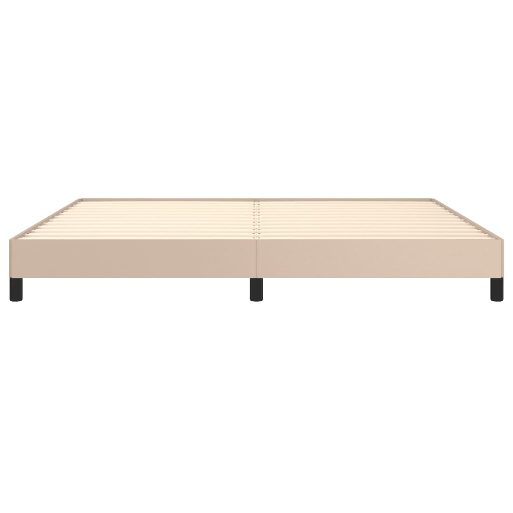 sengeramme 200x200 cm kunstlæder cappuccinofarvet