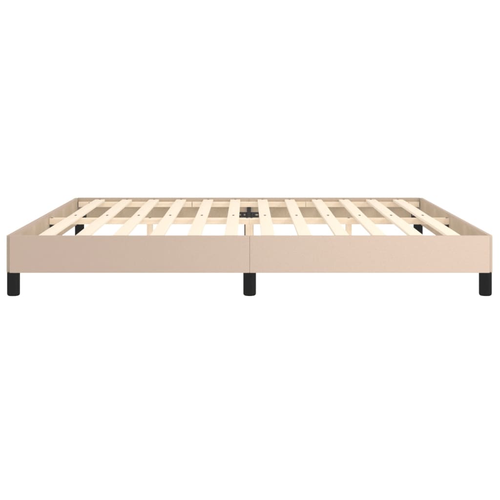 sengeramme 200x200 cm kunstlæder cappuccinofarvet