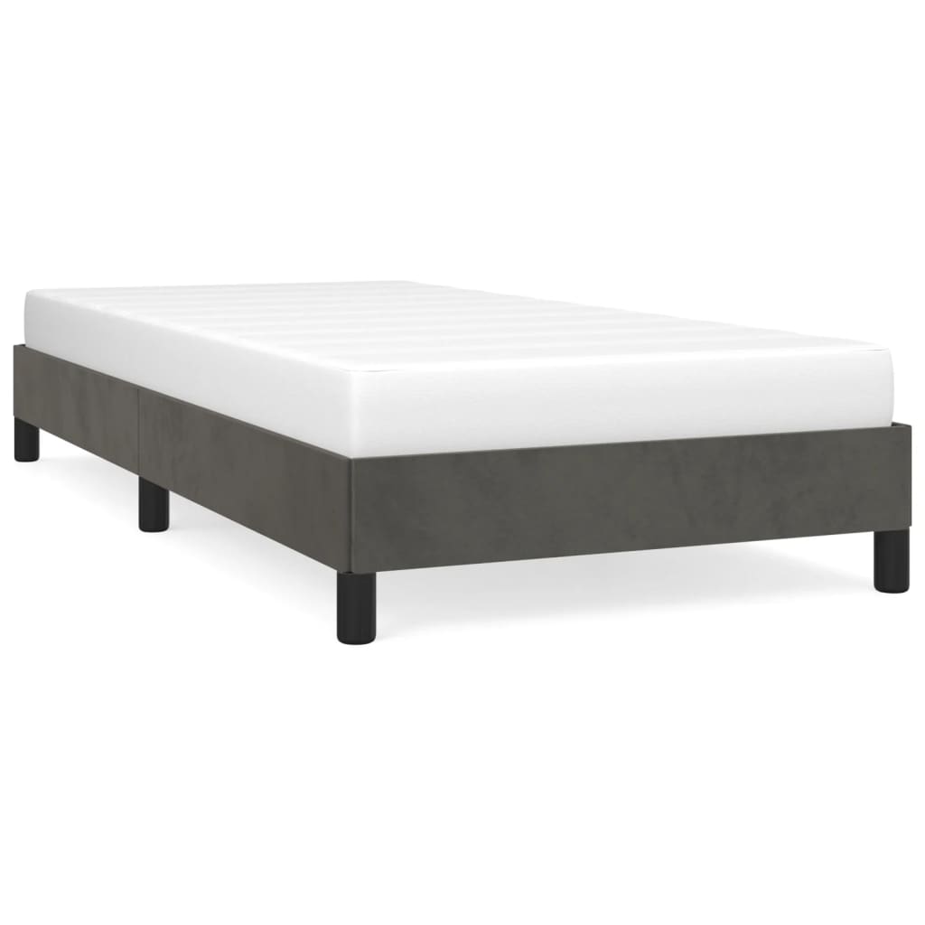 Sengeramme uden madras Mørkegrå 80x200 cm Fløjl