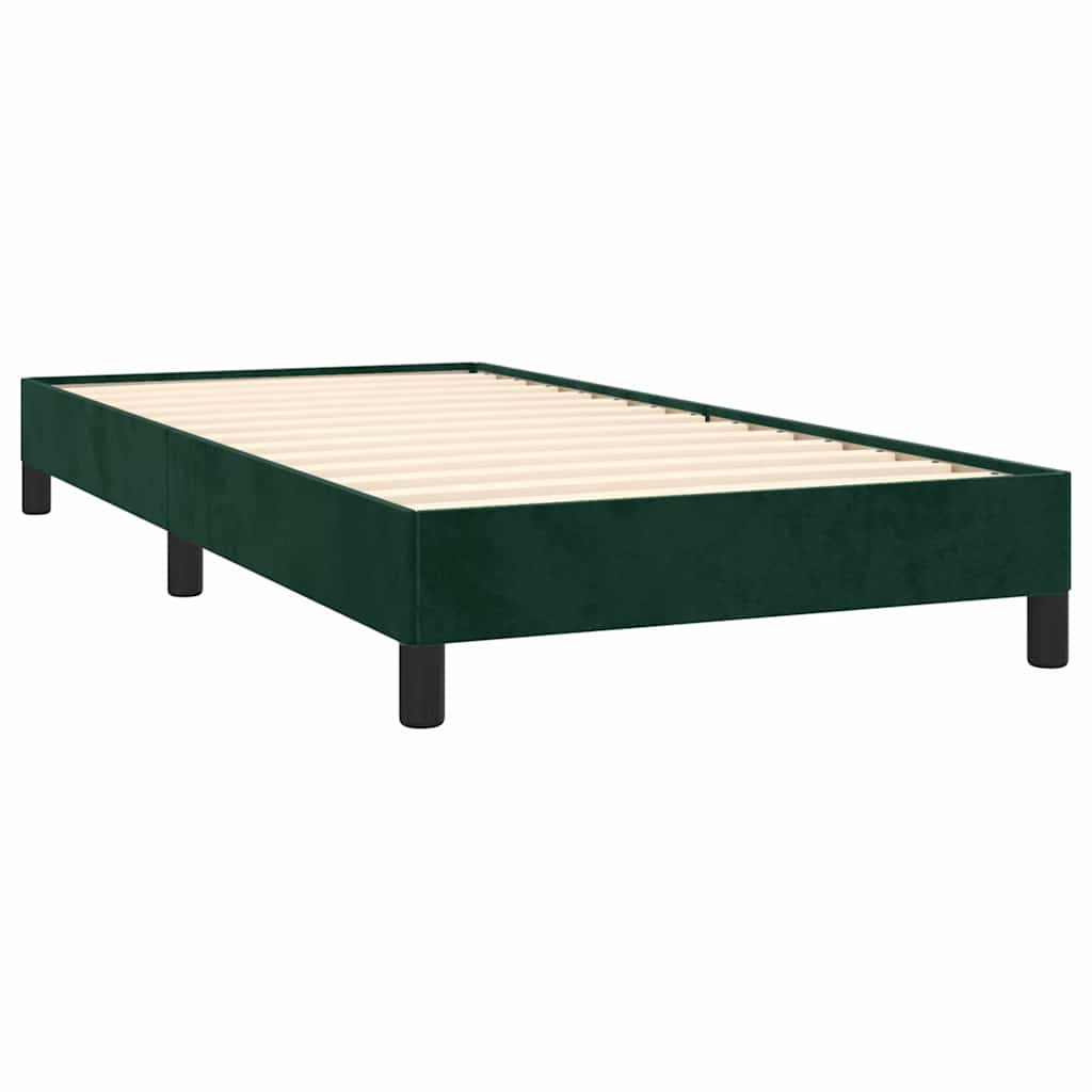 Sengeramme uden madras Mørkegrøn 90x190 cm Fløjl