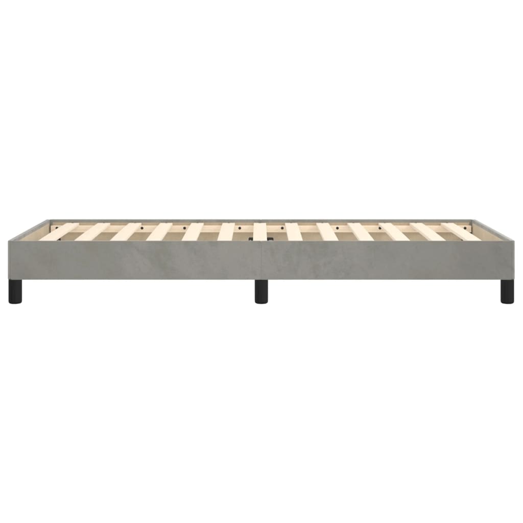 Sengeramme uden madras Lysegrå 90x200 cm Fløjl