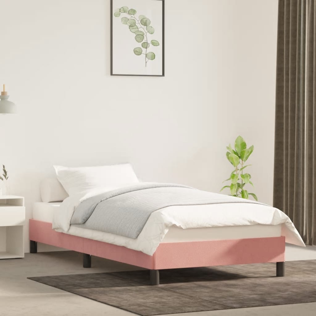 sengeramme 90x200 cm fløjl pink