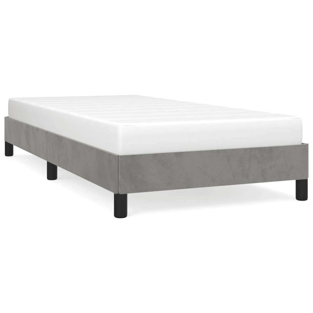 Sengeramme uden madras Lysegrå 100x200 cm Fløjl