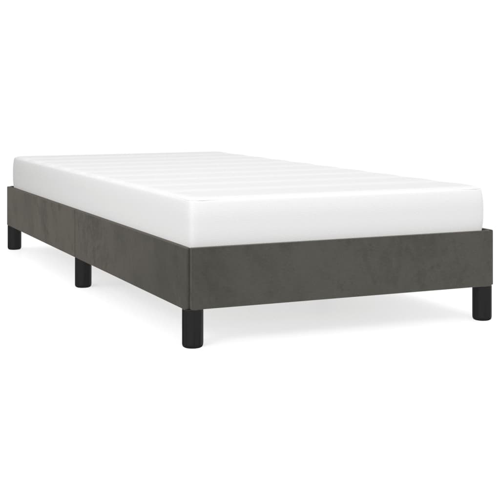 Sengeramme uden madras Mørkegrå 100x200 cm Fløjl