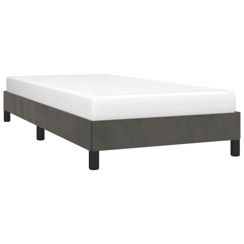 Sengeramme uden madras Mørkegrå 100x200 cm Fløjl