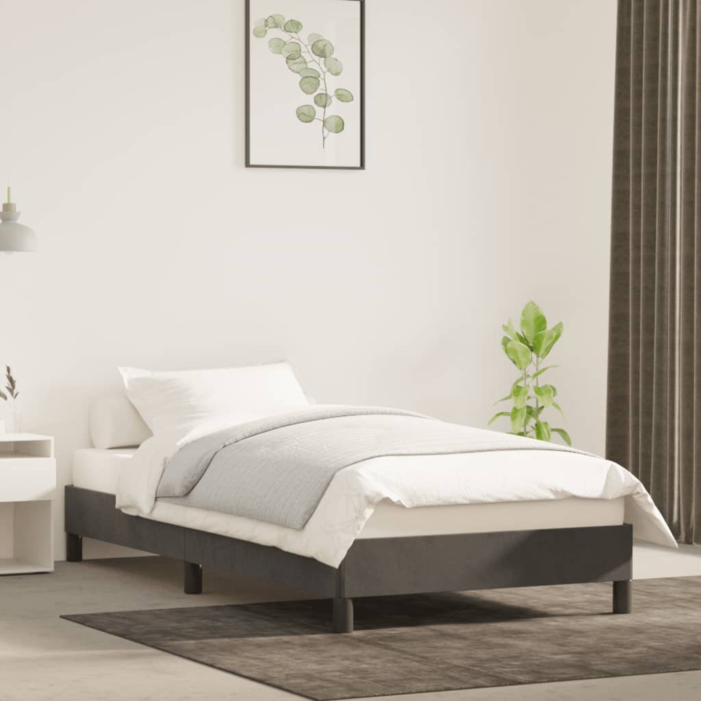 Sengeramme uden madras Mørkegrå 100x200 cm Fløjl