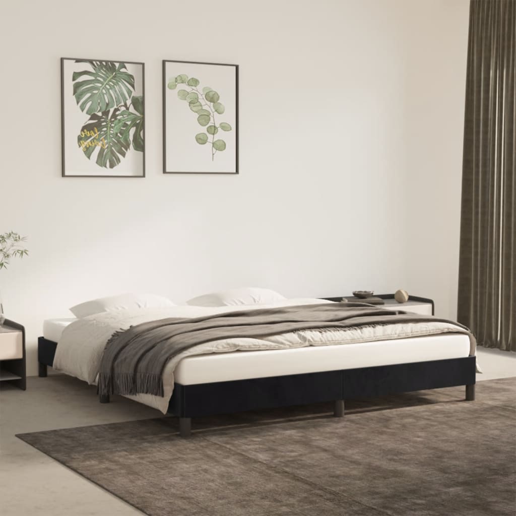 Sengeramme uden madras Sort 180x200 cm Fløjl