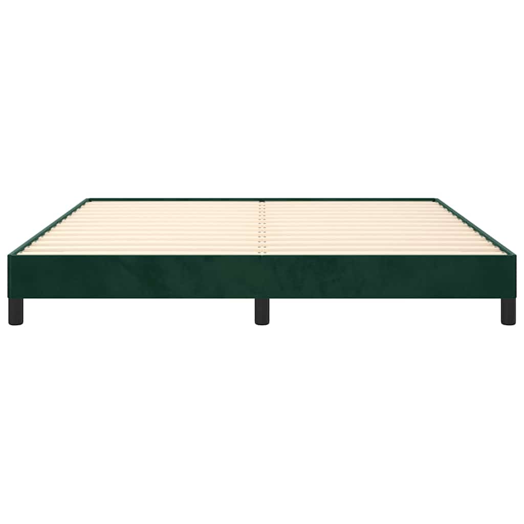 Sengeramme uden madras Mørkegrøn 180x200 cm Fløjl