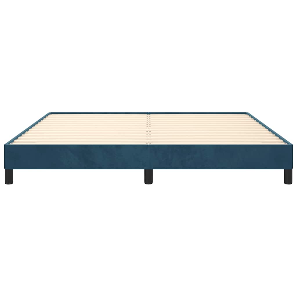 Sengeramme uden madras Mørkeblå 180x200 cm Fløjl