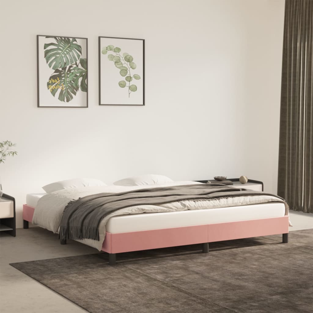 sengeramme 180x200 cm fløjl pink