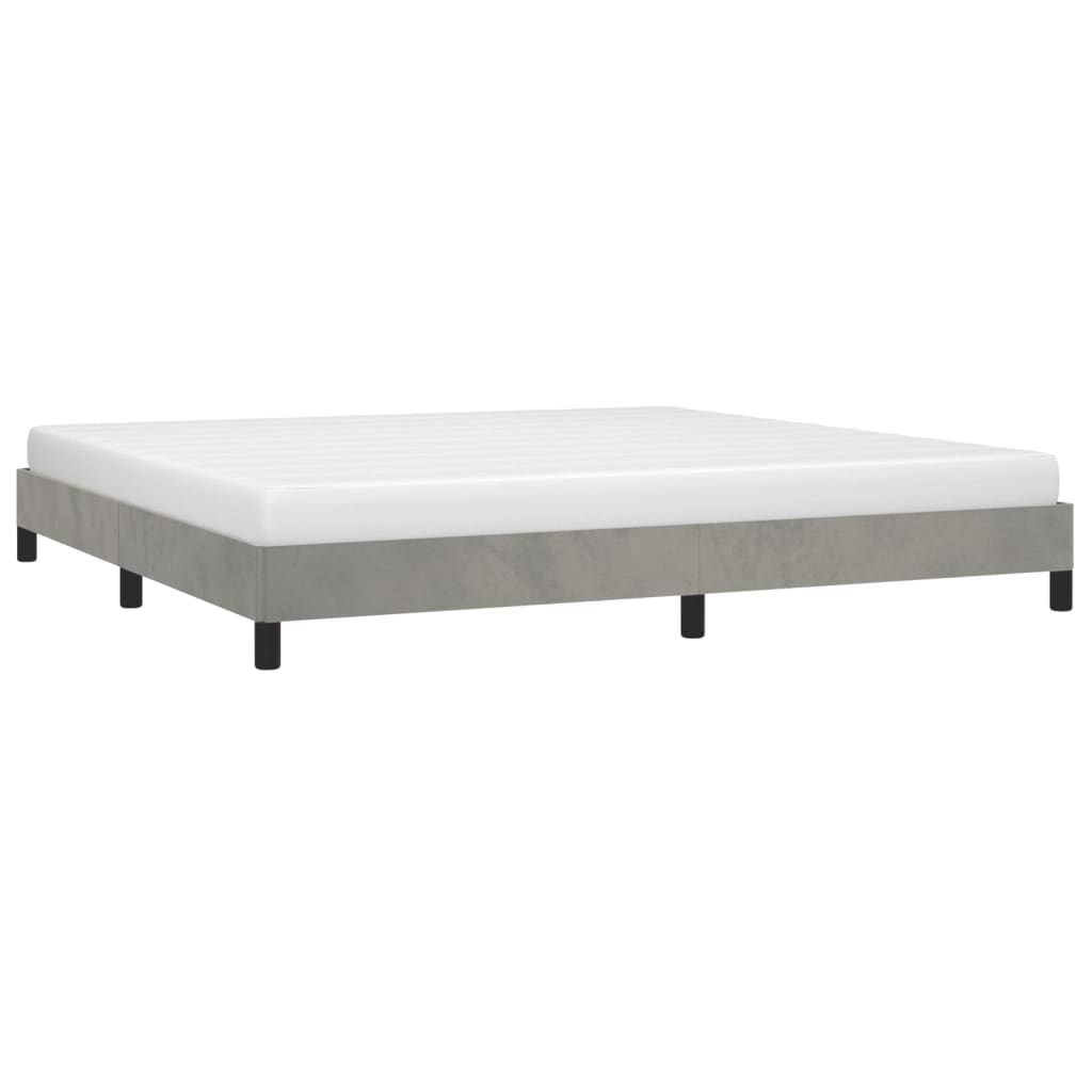Sengeramme uden madras Lysegrå 200x200 cm Fløjl