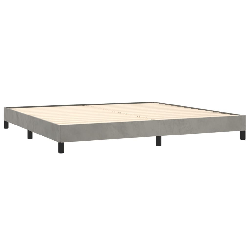 Sengeramme uden madras Lysegrå 200x200 cm Fløjl