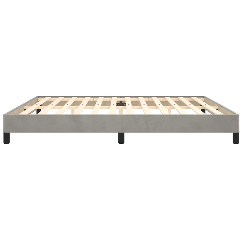 Sengeramme uden madras Lysegrå 200x200 cm Fløjl